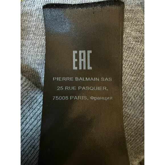 Balmain Paris Logo Printed Sweatshirt | Gray | Size Large - Picture 6 of 6